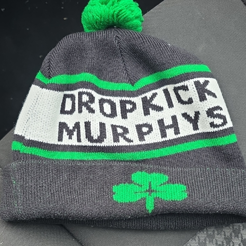 Black and Green Beanie